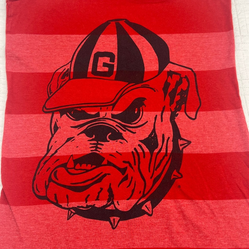 Soffe Georgia Bulldogs Racerback Tank Red Striped Uga Graphic Womens Small *NOTE - Picture 4 of 9